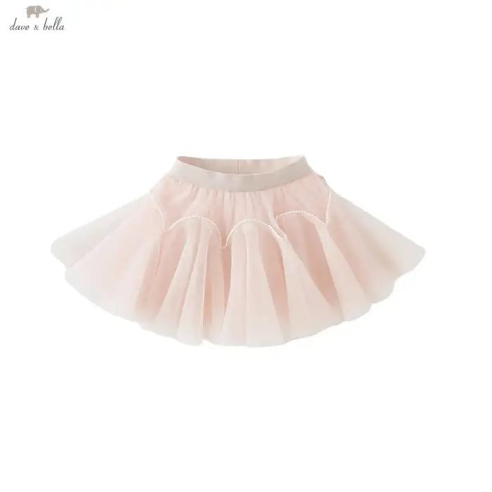 Dave Bella été enfants rose maille princesse jupe décontracté doux mignon fille robe de bal chic dou