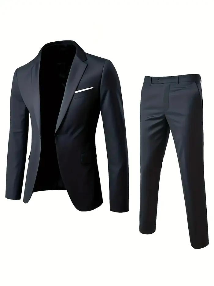 Ensemble de costume 2 pièces bordeaux pour homme (blazer + pantalon uniquement, gilet non inclus), v