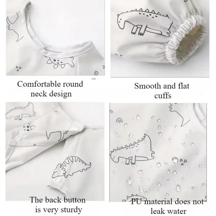 Bébé enfants enfant en bas âge à manches longues écharpe imperméable Art Smock alimentation bavoir tablier poche infantile garçons filles rot tissu Bandana bavoirs
