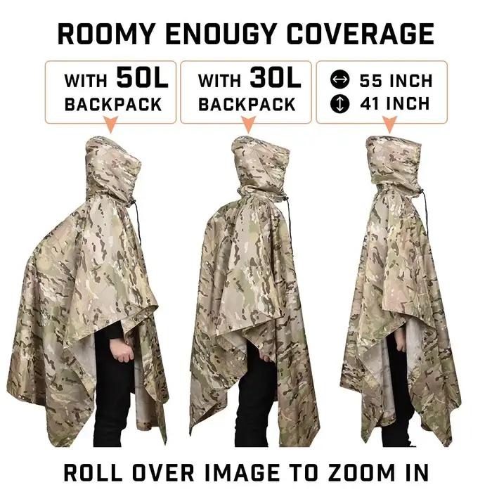 Manteau imperméable tactique de Camouflage pour homme et femme, Portable et pliable, imperméable, co