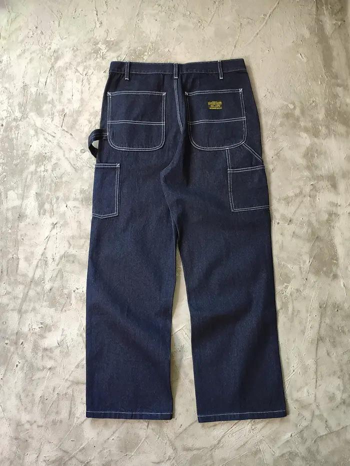 Jeans de travail en Denim délavé de couleur originale, 13.5oz, multi-poches, lourd, rétro américain,