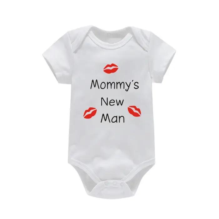 Nouveau-né bébé vêtements à manches courtes garçon vêtements maman nouveau homme Design 100% coton b