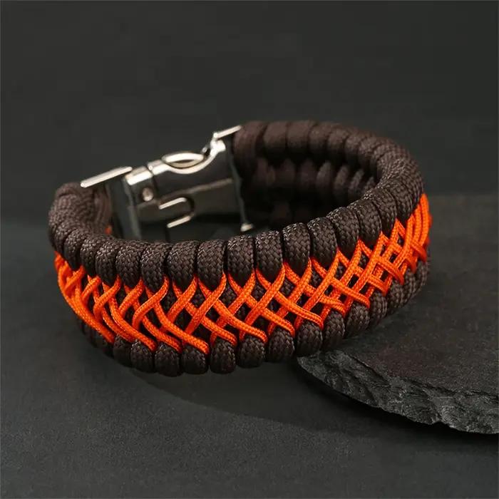 Bracelet paracorde fait à la main à 7 cœurs pour hommes, survie en plein air, Camping, corde d'urgen