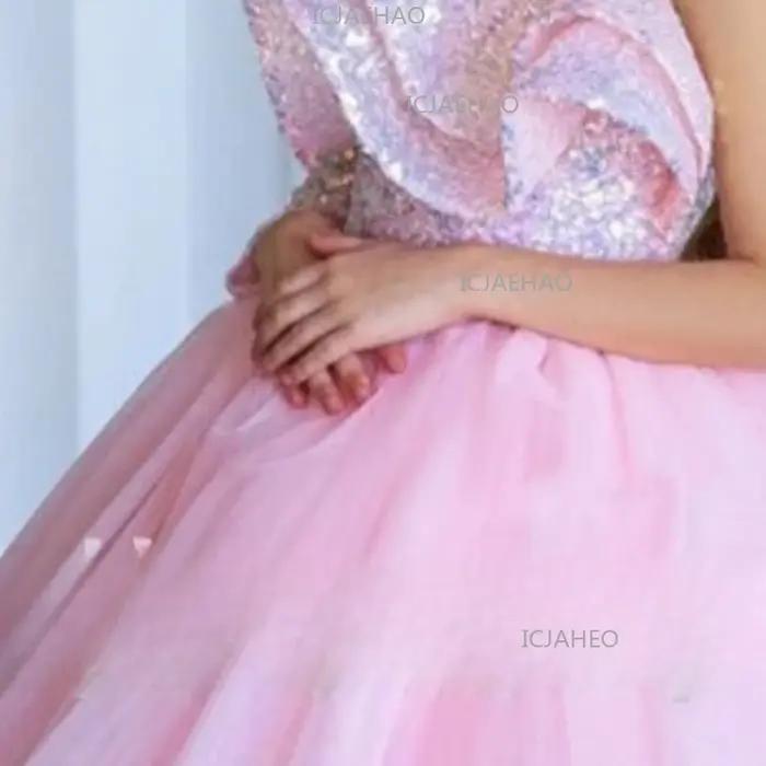 Robe de princesse pour filles 2026, robe de mariée à fleurs, robe de demoiselle d'honneur asymétriqu