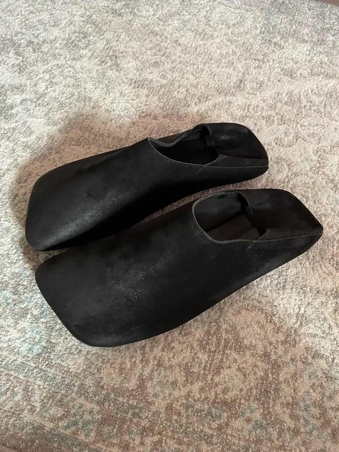 Birkuir bout carré talon plat femmes sandales bout fermé chaussures en cuir véritable sans lacet moc