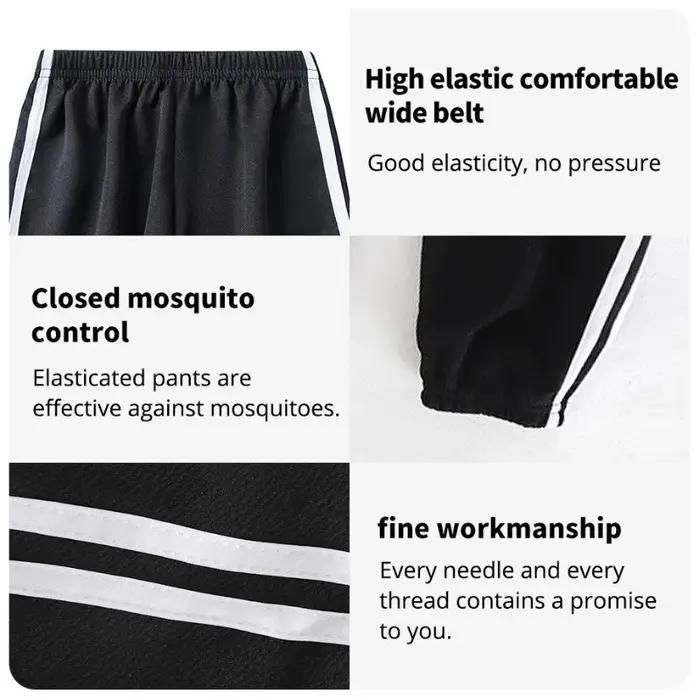 Pantalon moustique pour enfants Pantalon d'été en coton mince pour garçons en soie glacée pour fille