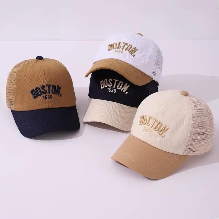 Casquette de Baseball en maille pour bébé, chapeau d'été pour enfants, chapeaux à visière avec lettr