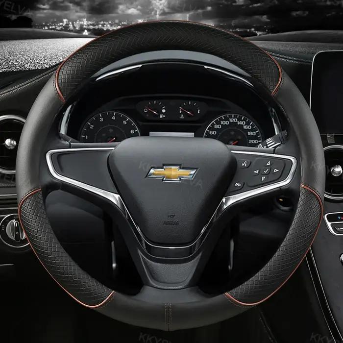 Housse de volant de voiture en cuir, 38cm, 15 pouces, pour Chevrolet Cruze Malibu Sail Spark Captiva