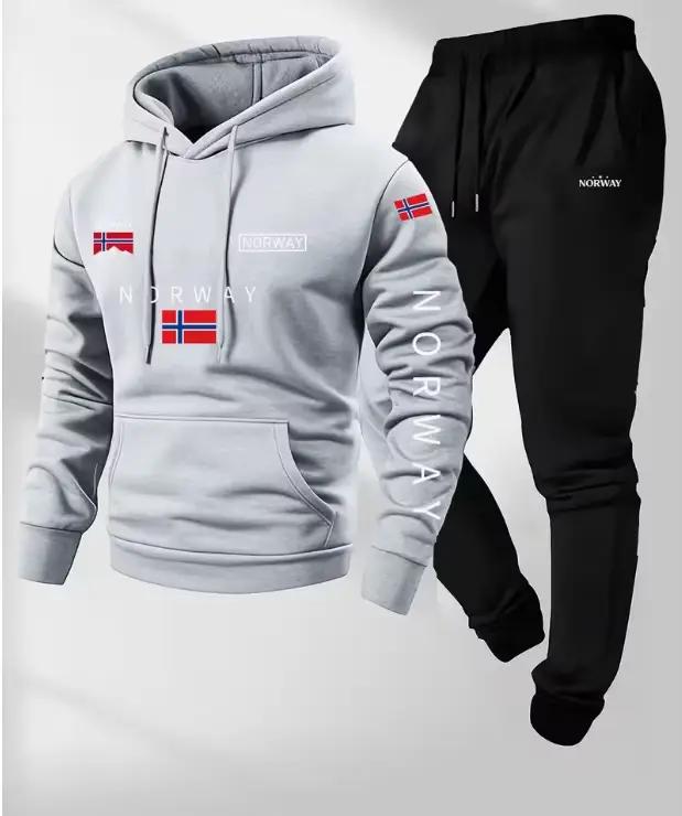 Ensemble 2 pièces sweat à capuche et pantalon de survêtement à cordon de serrage avec motif lettres