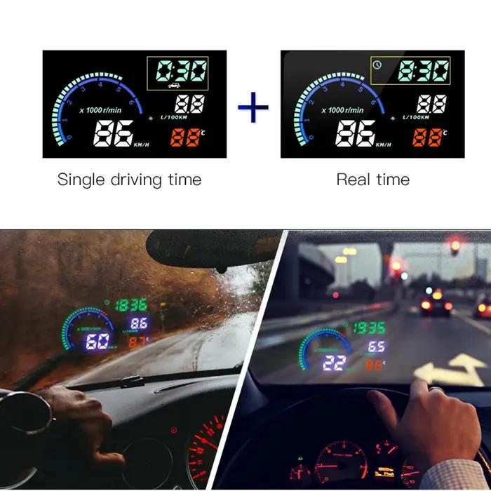 KWHUD affichage tête haute Obd2 voiture Hud compteur de vitesse numérique RPM Tacho compteur de temp