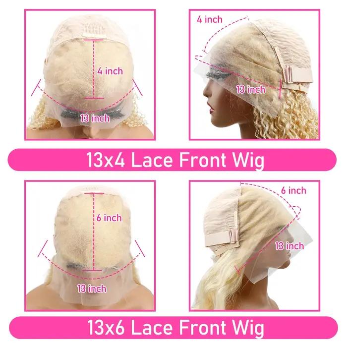 Perruque Lace Front Wig Body Wave Brésilienne Naturelle, Cheveux Humains Colorés, Blond Miel Transpa
