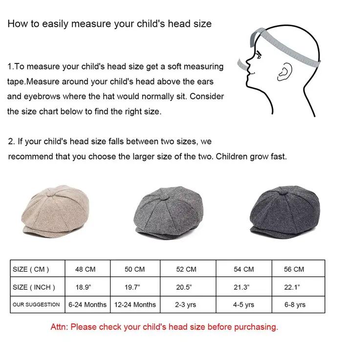 JANGOUL Casquette Baker Boy Petite Taille en Mélange de Laine, Casquettes Newsboy, Chapeau Plat à Ch