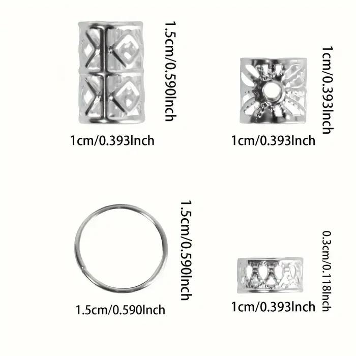 80 pièces anneau de cheveux creux bricolage style de cheveux accessoires de cheveux Loc bijoux de ch