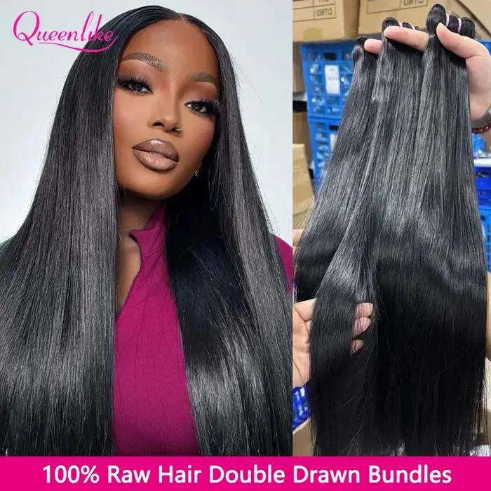 Mèches vietnamiennes lisses à Double tirage 15A, 24 pouces, 100% vrais cheveux humains, lots de 1/3