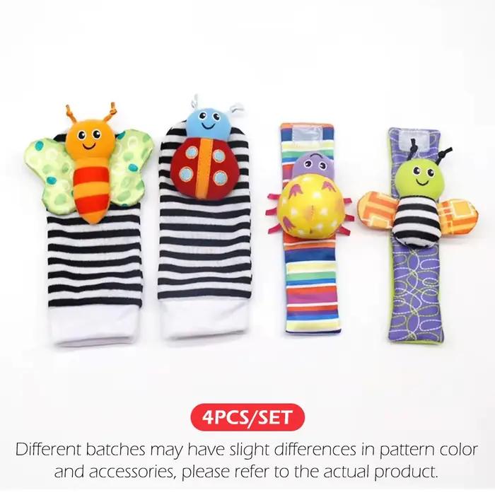 Hochets en peluche mignons pour bébé 0 à 24 mois hochets de poignet chaussettes de recherche de pieds cadeau pour nouveau-né garçon fille occasions spéciales