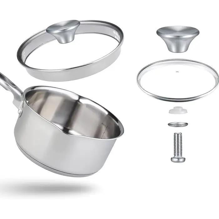 Boutons de couvercle de Pot en acier inoxydable, 2 pièces, poignée de couvercle de Pot, matériel de