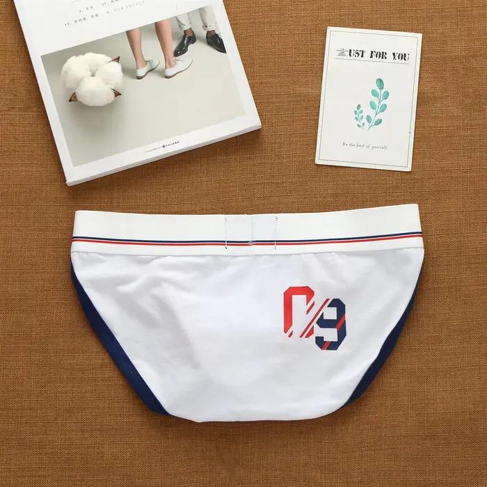 Sous-vêtements sexy pour hommes Addicted avec lettres croisées hautes et slip coréen en coton ample