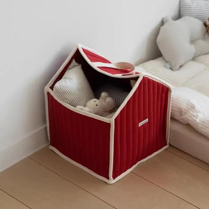 Sac de rangement en coton style maison, organisateur de vêtements et jouets pour bébé, grande capaci