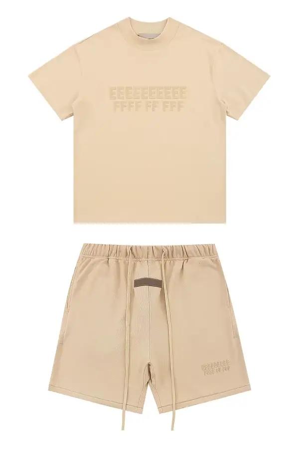 Ensemble classique de t-shirts et shorts d'été de haute qualité avec imprimé lettres double ligne, 1