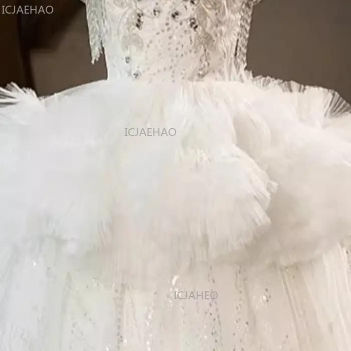 Robe de princesse blanche pour filles, robe de soirée bouffante en Tulle, longue robe de concours, s