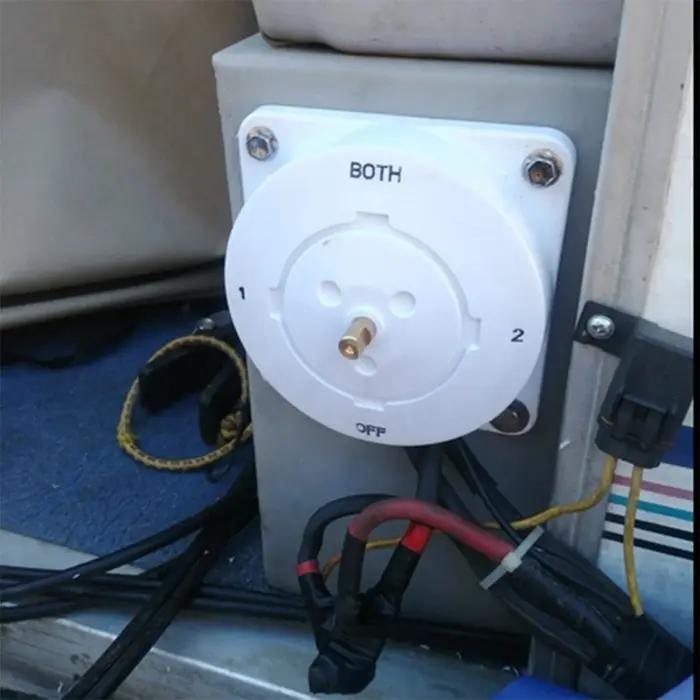 1 Off 2 – interrupteur de batterie de bateau marin, Distribution blanche, sélecteur de batterie doub