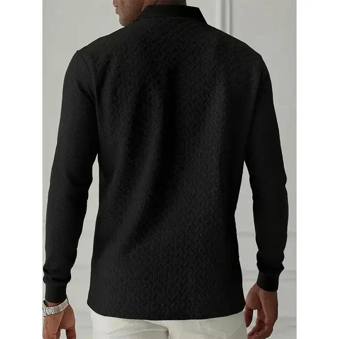 Hommes à manches longues Polo de haute qualité hommes vêtements bureau Polos T-shirt affaires Polosh