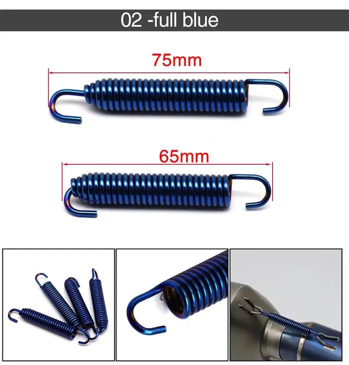 ZSDTRP 4 pièces 75mm moto en acier inoxydable tuyau d'échappement silencieux ressorts universels rét