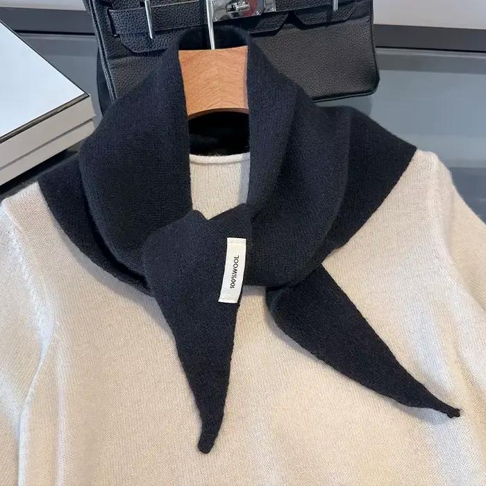 100% laine Style coréen tricoté écharpe triangulaire femmes hiver chaud foulard châle multi-fonction