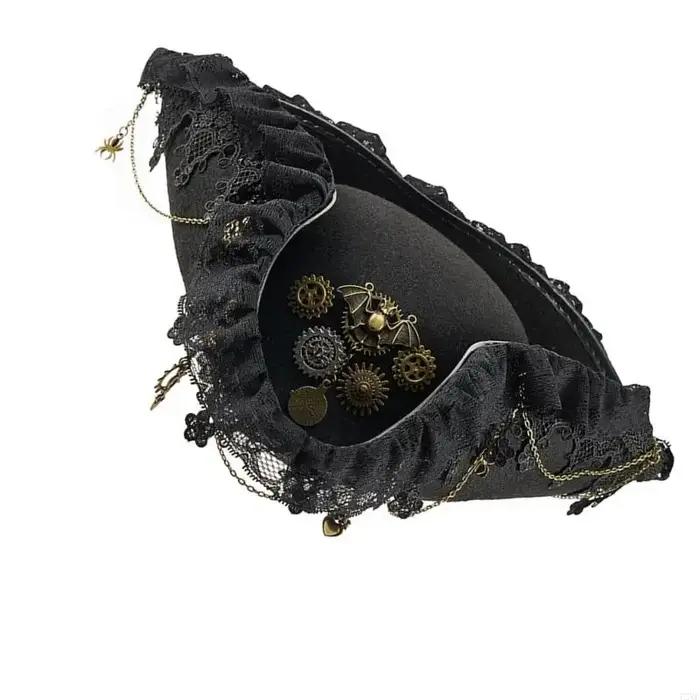 Chapeau Pirate victorien 72XE, équipement d'événement à thème en détresse, chapeau pour mascarades f