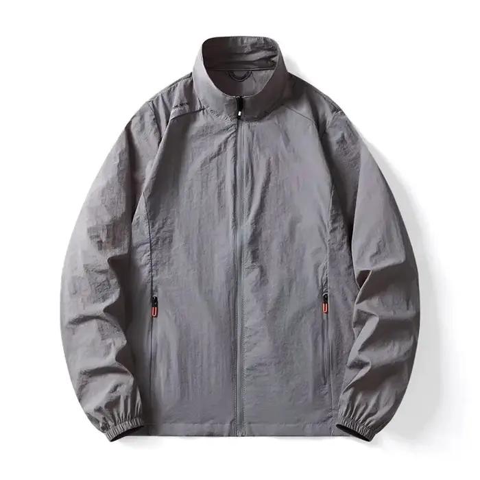 Manteau d'été léger pour hommes, Protection solaire, veste à manches longues, col montant, Camping r