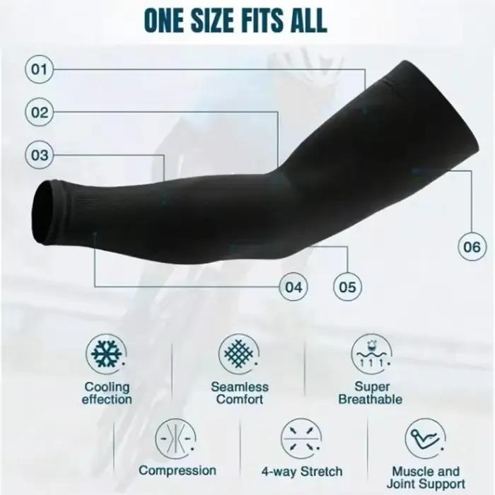 3 paires de manchons de bras unisexes en soie glacée pour la protection solaire d'été, activités de