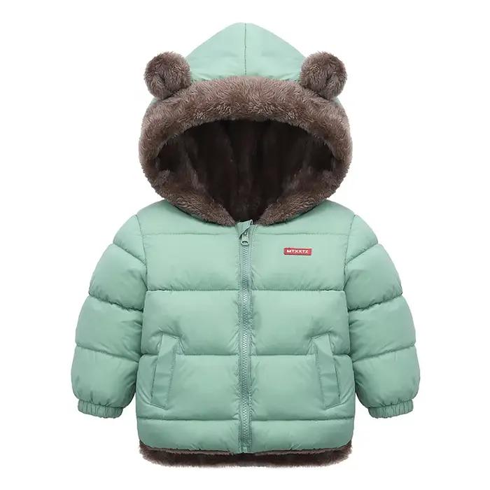 Bébé garçons filles veste à capuche vêtements d'extérieur en coton manteau polaire épais pour enfant