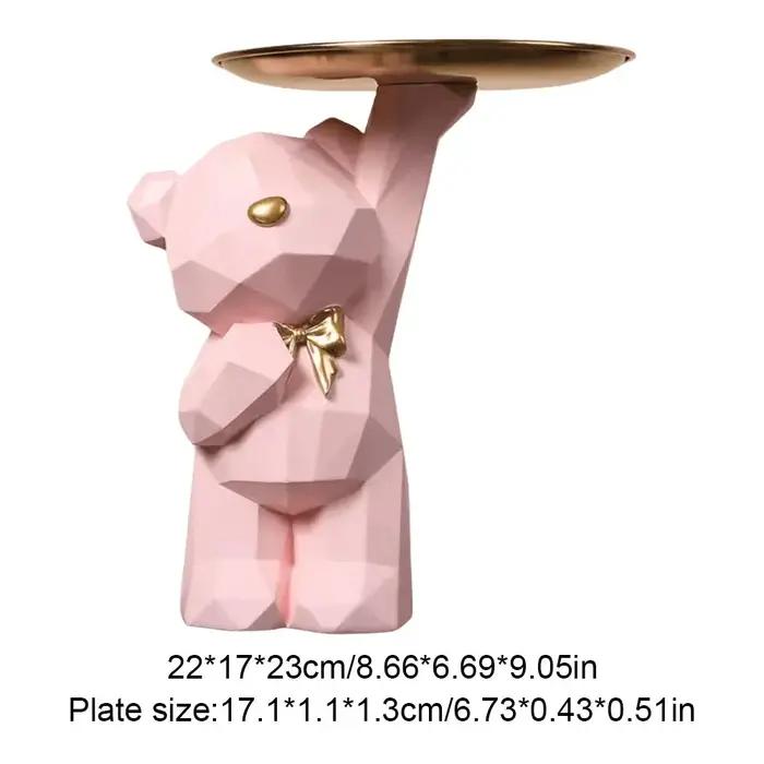 Statue d'ours géométrique en résine, décoration de table, décor d'artisanat d'entrée, bureau, café,