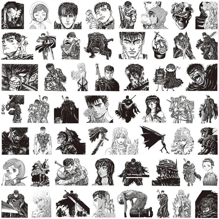 Autocollants de dessin animé Berserk Guts Casca, 82 pièces, décoration pour ordinateur portable, tél