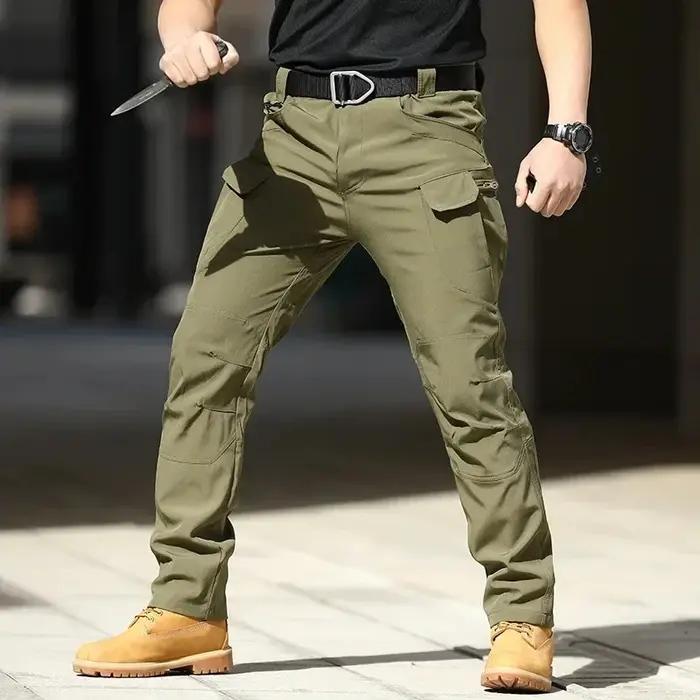 Pantalon Cargo imperméable pour hommes, élastique, poches multiples, militaire, jogging d'extérieur,