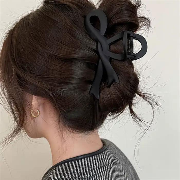 Pinces à cheveux mates de 13CM, Vintage, nœud en ruban, griffes, couvre-chef en crabe, épingles à ch