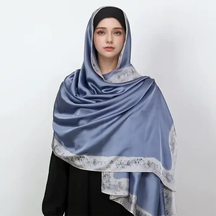 Foulard Carré en Soie Imprimée pour Femme, Design Luxueux, Châle Grande Taille, Bandeau Valide ens,