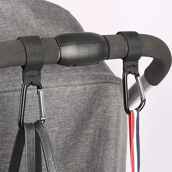 5/2 pièces bébé poussette crochet clip en alliage d'aluminium mousqueton chariot organisateur sac à