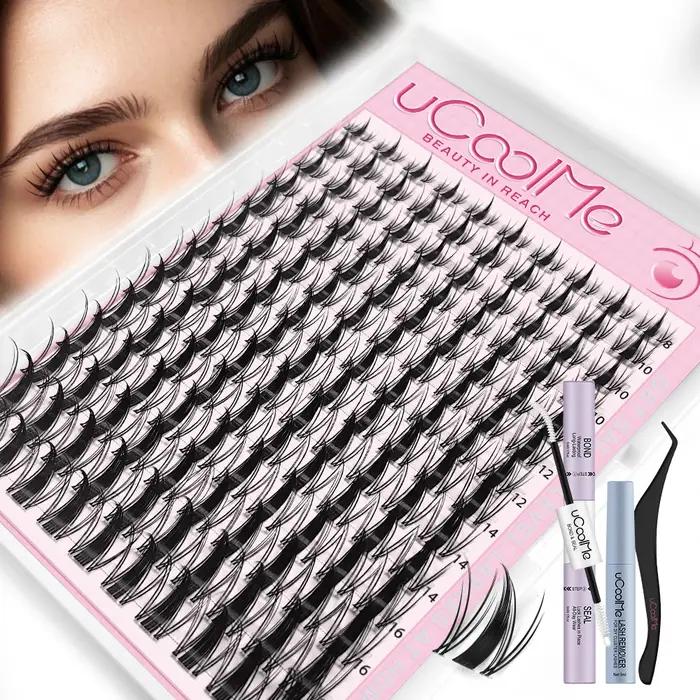 Extensions de cils uCoolMe Lashes Fairy Manga, 140 pièces, longue durée, imperméables, faciles à pos