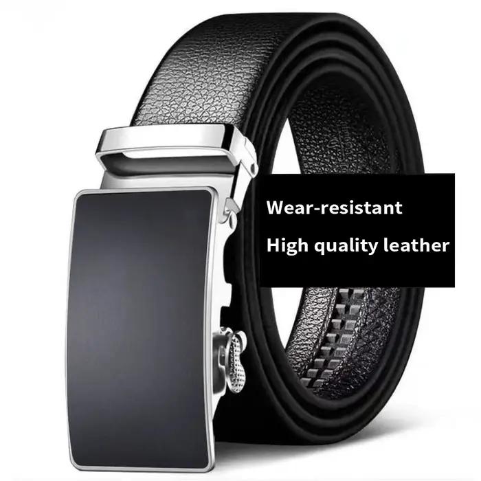 Ceinture en cuir de vache, ceinture en cuir pour hommes, boucle automatique, couche supérieure pour