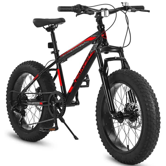 Ecarpat Vélo pour enfants à pneus 20 x 4,0 pouces, VTT à pneus larges, 7 vitesses pour garçons et fi