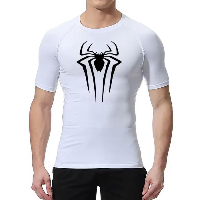 Chemises de Compression imprimées araignée pour hommes, t-shirt d'été à manches courtes, protection