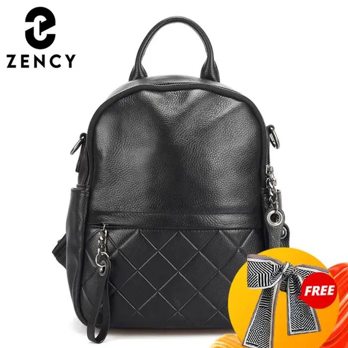 Zency – sac à dos en cuir véritable pour femmes