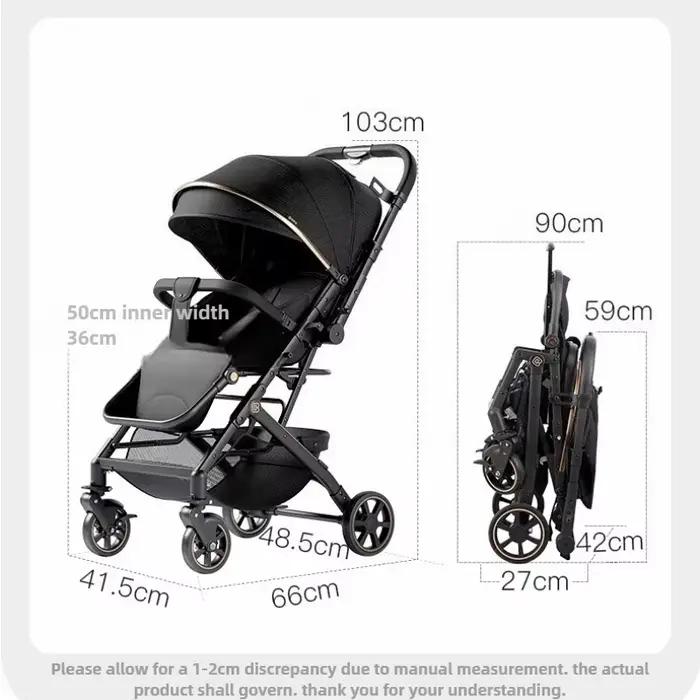 Poussette double détachable pour bébé, légère, haute vue, assise et couchée bidirectionnelle