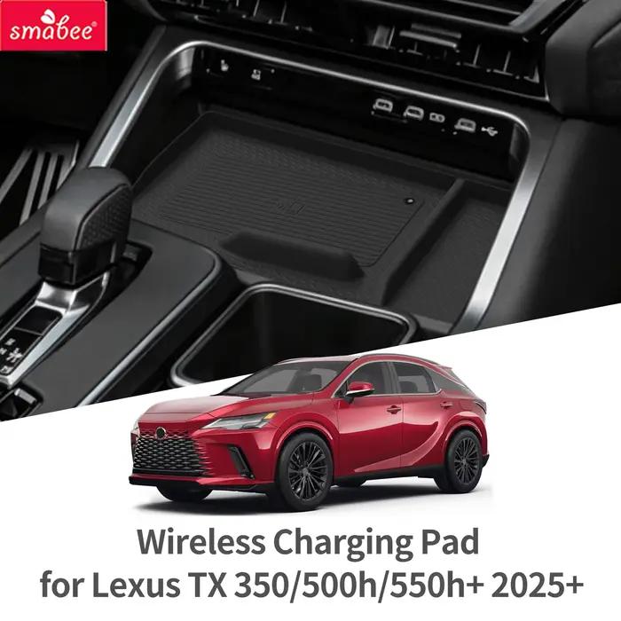 Tapis antidérapant Smabee pour Lexus TX 350/500h/550h+ 2025 2026 avec chargement sans fil et protection anti-salissure, accessoires intérieurs pour véhicules à conduite à gauche