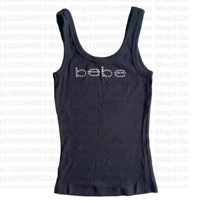 Débardeur Vintage sans manches avec lettres imprimées, haut court de personnalité, Slim, Streetwear,