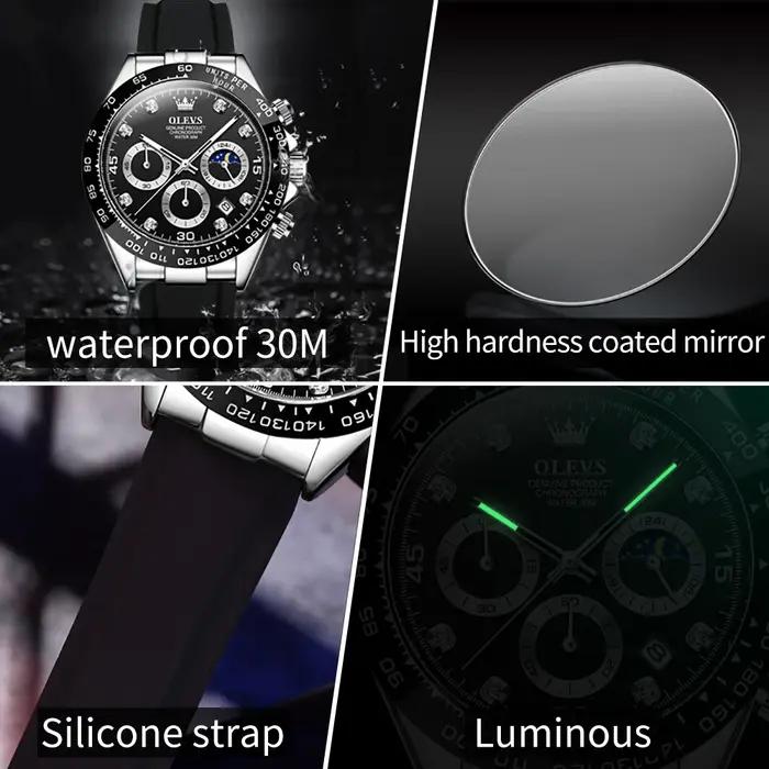 OLEVS 2875 hommes montre originale marque de mode Quartz étanche montre lumineuse pour homme trois p