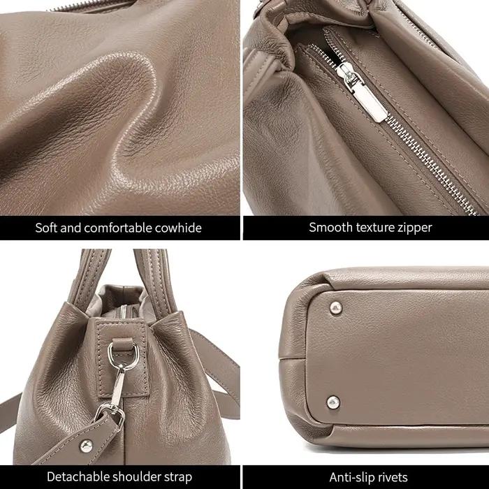 Sac à main en cuir de vache véritable pour femmes, sac à bandoulière de luxe, sacs de marque de luxe