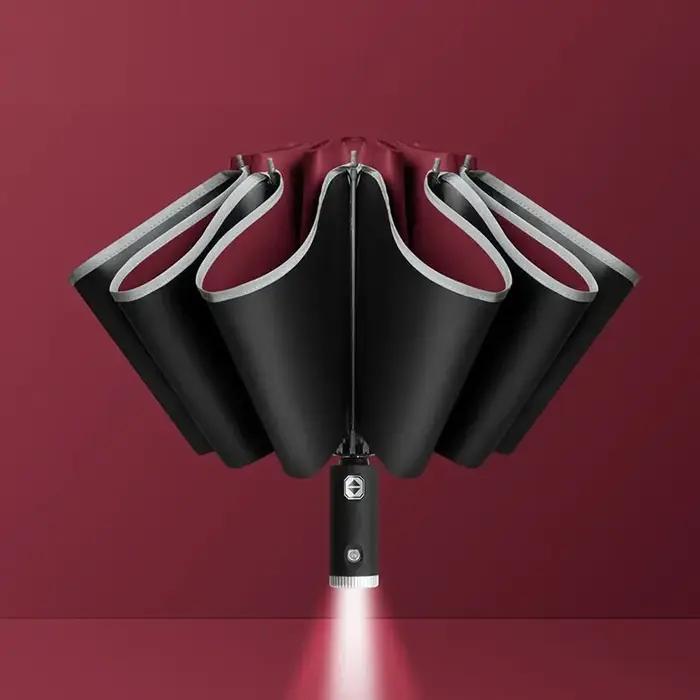 Nouveau parapluie d'ouverture et de fermeture automatique parapluie éclairé par LED parapluie Commer