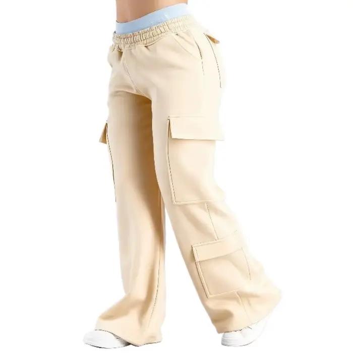 Pantalon cargo large pour femme 2026, taille élastique avec grandes poches, décontracté, fitness, sp